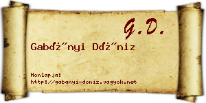 Gabányi Döniz névjegykártya